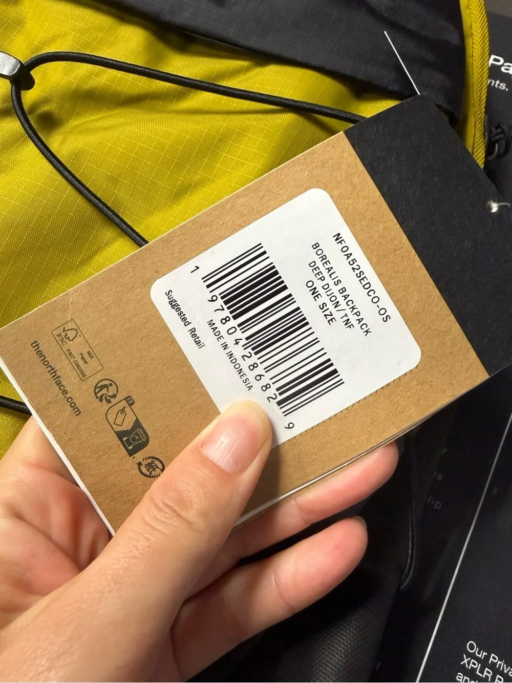 NWT！The North Face Yellow-Green & Black Daypack Backpack